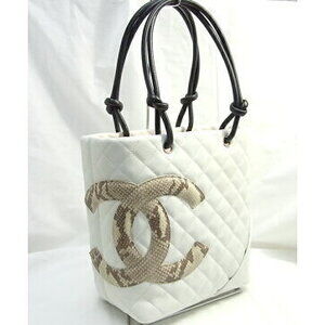 Chanel Cambon Tote BagWhite Python